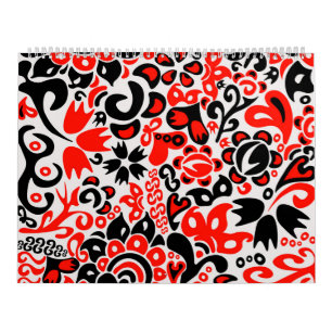 Ukrainisches Volkskunst-Blumenmuster Kalender