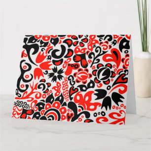 Ukrainisches Volkskunst-Blumenmuster Karte