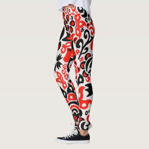 Ukrainisches Volkskunst-Blumenmuster  Leggings