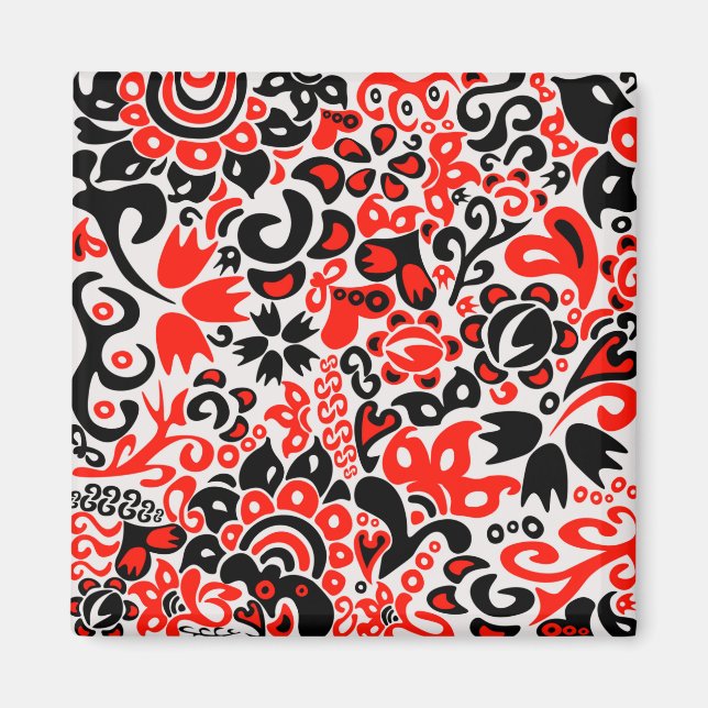 Ukrainisches Volkskunst-Blumenmuster Magnet (Vorne)