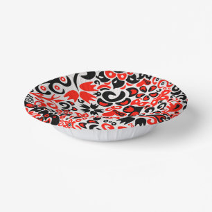 Ukrainisches Volkskunst-Blumenmuster Pappteller