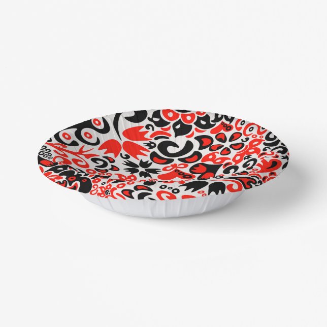 Ukrainisches Volkskunst-Blumenmuster Pappteller (Gewinkelt)