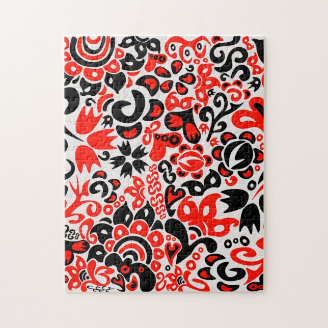 Ukrainisches Volkskunst-Blumenmuster Puzzle (Vertikal)