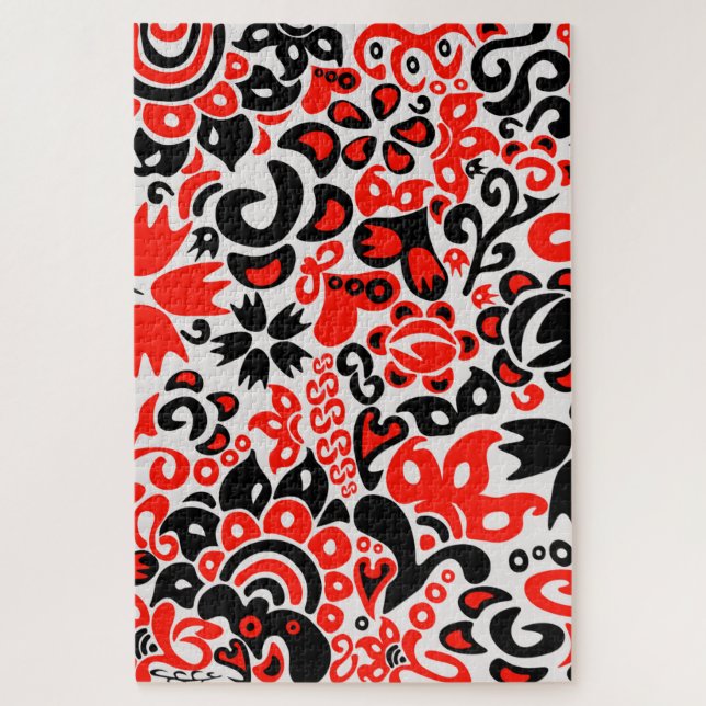 Ukrainisches Volkskunst-Blumenmuster Puzzle (Vertikal)