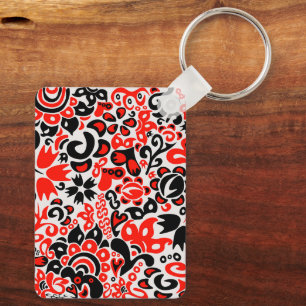 Ukrainisches Volkskunst-Blumenmuster Schlüsselanhänger