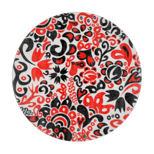 Ukrainisches Volkskunst-Blumenmuster Schneidebrett