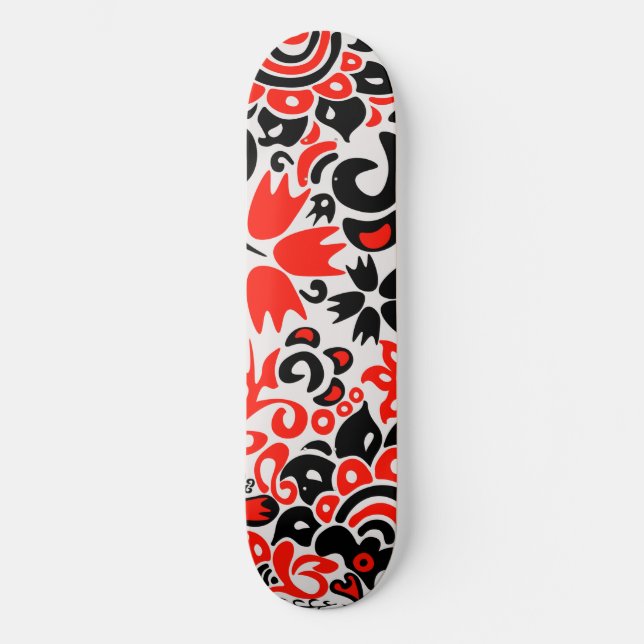 Ukrainisches Volkskunst-Blumenmuster Skateboard (Vorderseite)
