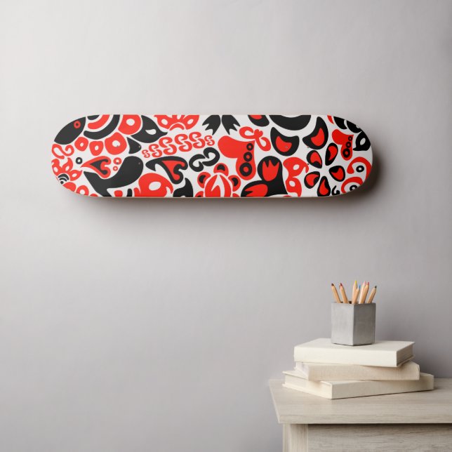 Ukrainisches Volkskunst-Blumenmuster Skateboard (Wandkunst (Horz))