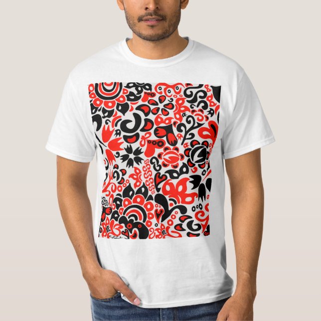 Ukrainisches Volkskunst-Blumenmuster T-Shirt (Vorderseite)