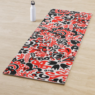 Ukrainisches Volkskunst-Blumenmuster Yogamatte