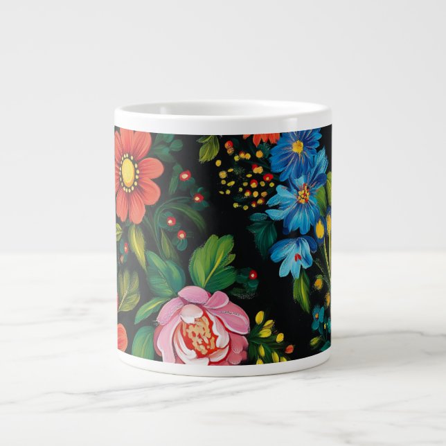 Ukrainisches Volkskunstmuster X-Large Tasse (Vorderseite)