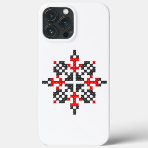 Ukrainisches Volksmuster in Schwarz und Rot. Ukrai Case-Mate iPhone Hülle