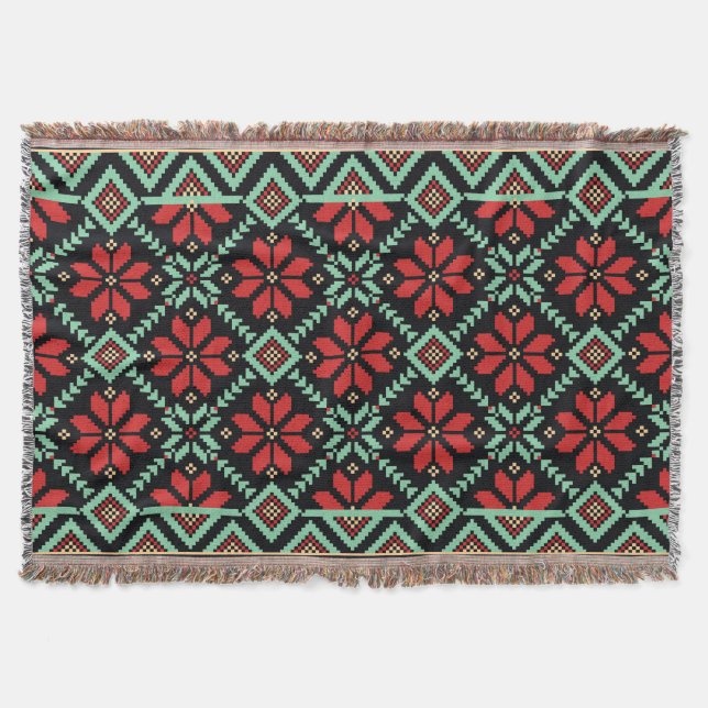 Ukrainisches Volksmuster Throw Blanket Decke (Vorderseite)