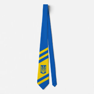 Ukrainisches Wappen. Dreizack. Krawatte. Halsbinde Krawatte