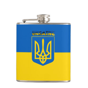 ukrainisches Wappen Flachmann