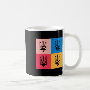 Ukrainisches Wappen in Sonnenblume gemalt. Ukraine Kaffeetasse