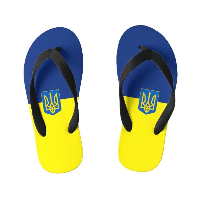 ukrainisches Wappen Kinderbadesandalen (Fußbett)