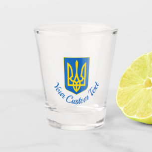 Ukrainisches Wappen und benutzerdefinierter Text k Schnapsglas