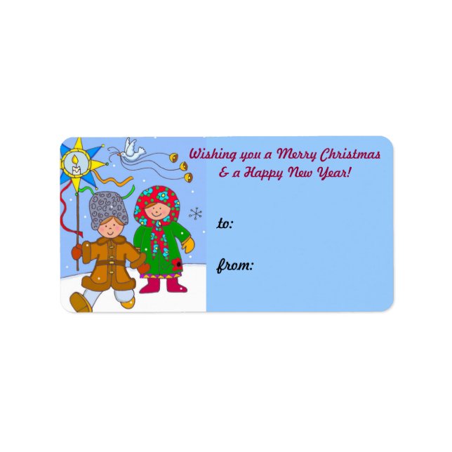 Ukrainisches Weihnachtsfest Adressaufkleber (Vorne)