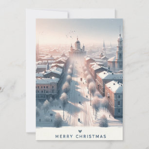 Ukrainisches Winterwunderland - Aquarell Feiertagskarte