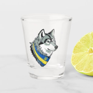 Ukrainisches Wolf-Symbol, Strong, Proud Showglas Schnapsglas