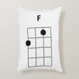 Ukulele-Akkorddiagramm-Wurfkissen   F & Fm Dekokissen