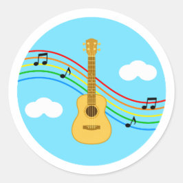 Ukulele Aufkleber Himmel Regenbogen Musik Kinder