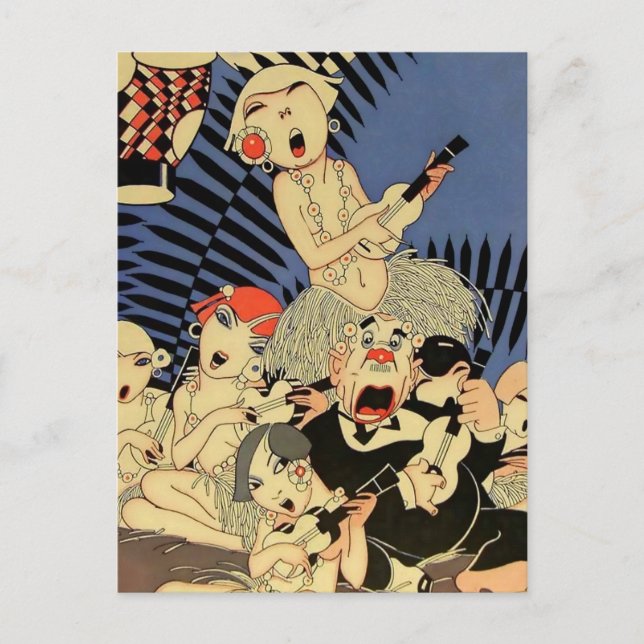 "Ukulele Band" 1927 Cover von J. Carlos Postkarte (Vorderseite)