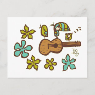 Ukulele Birds von Tiki Ony Postkarte