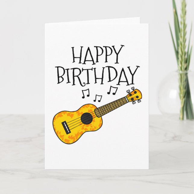 Ukulele Birthday Card Uke Player Musician Dankeskarte (Vorderseite)