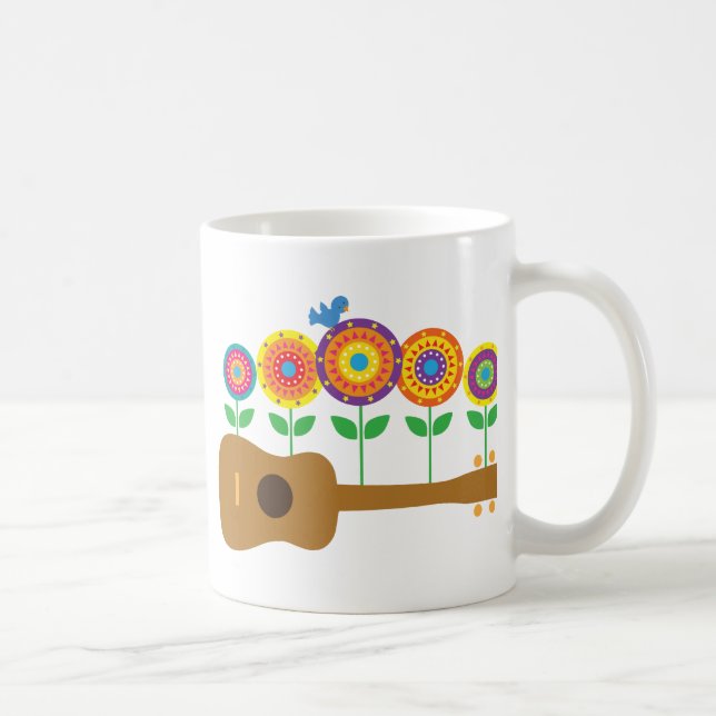 Ukulele-Blumen Tasse (Rechts)
