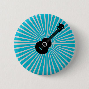 Ukulele Button Abzeichen Blau