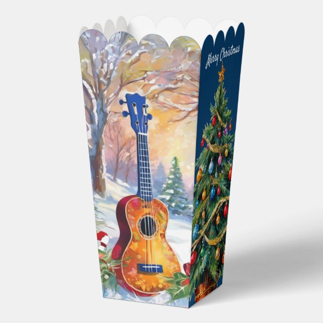 Ukulele Christmas Tree Popcorn Geschenkschachtel (Vorderseite)