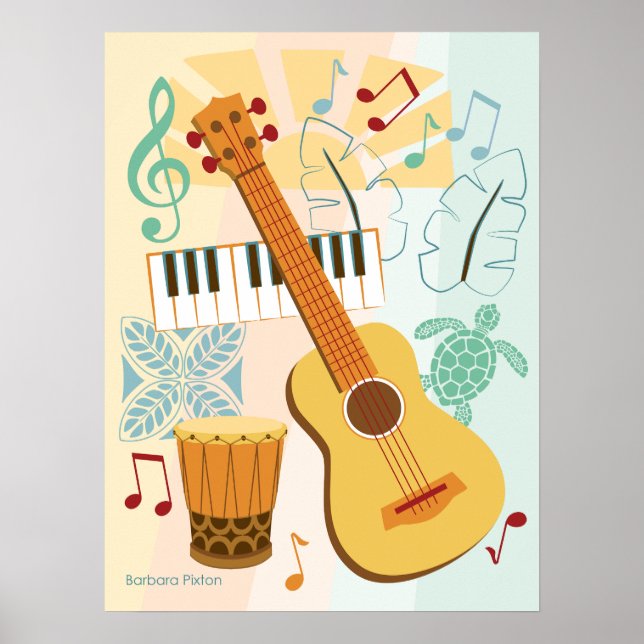 Ukulele-Collage Poster (Vorne)