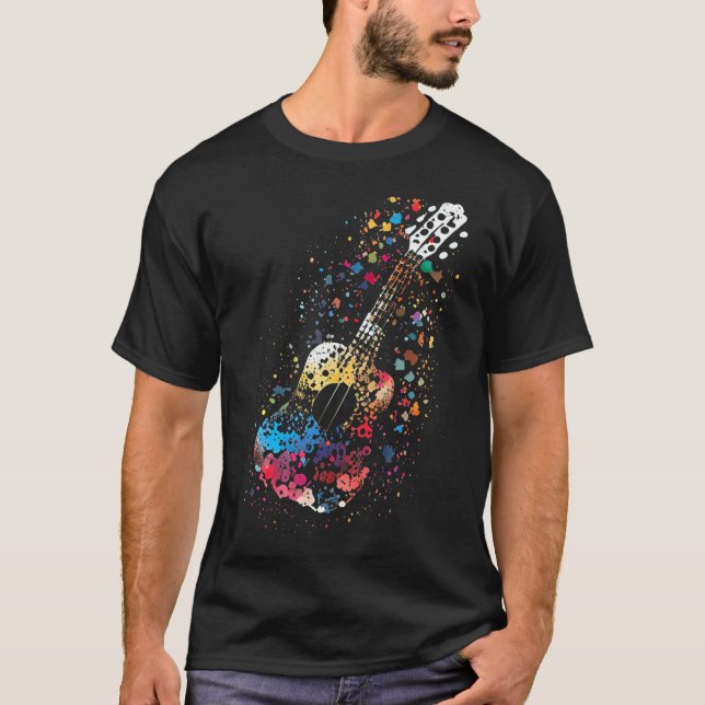 Ukulele Colorful Musician Ukulele Ukulele Spieler T-Shirt (Vorderseite)