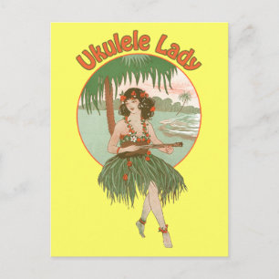 Ukulele-Dame #1 Postkarte