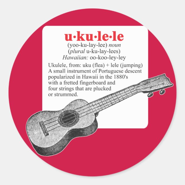 Ukulele Definition Sticker (Vorderseite)