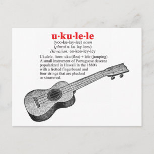 Ukulele-Definitions-Postkarte Postkarte