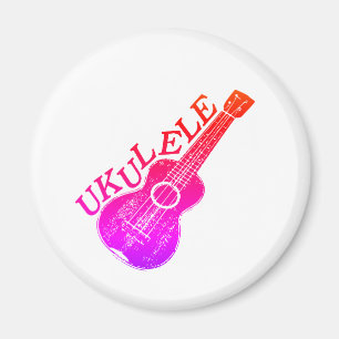 Ukulele Farbiger Text und Bild Magnet