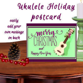 Ukulele Frohe Weihnachten und Glück Neues Jahr Postkarte