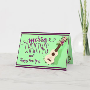 Ukulele Frohe Weihnachten und glückliche Neujahrsk