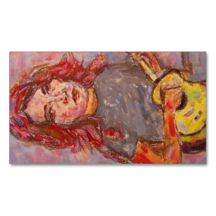 Ukulele Girl Magnetische Visitenkarte