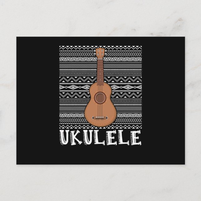 Ukulele Gitarre Musiker Akustikband Geschenk Postkarte (Vorderseite)