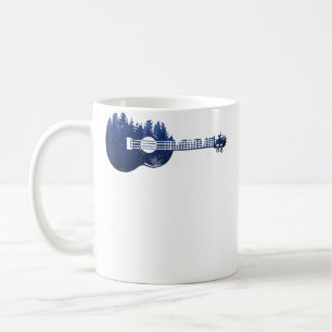 Ukulele Gitarre Wald Silhouette Landschaft Bäume M Kaffeetasse