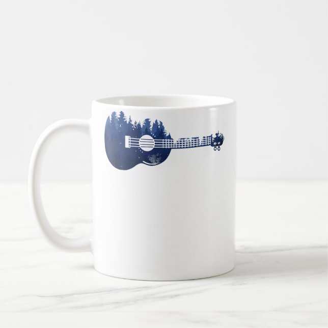 Ukulele Gitarre Wald Silhouette Landschaft Bäume M Kaffeetasse (Links)