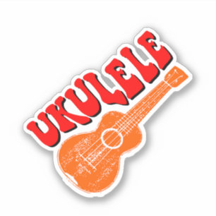 Ukulele Groovy Text Art Aufkleber