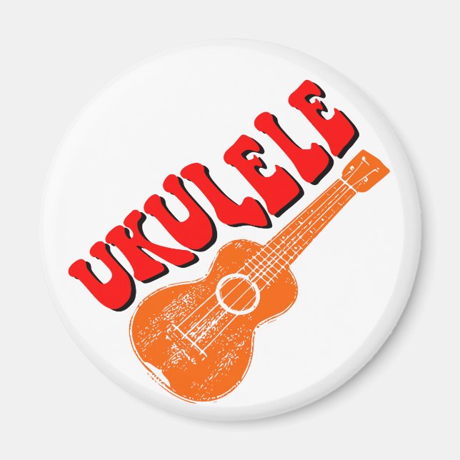Ukulele Groovy Text Art Magnet (Vorne)