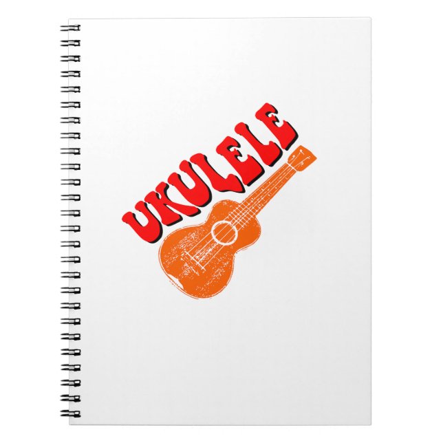 Ukulele Groovy Text Art Notizblock (Vorderseite)