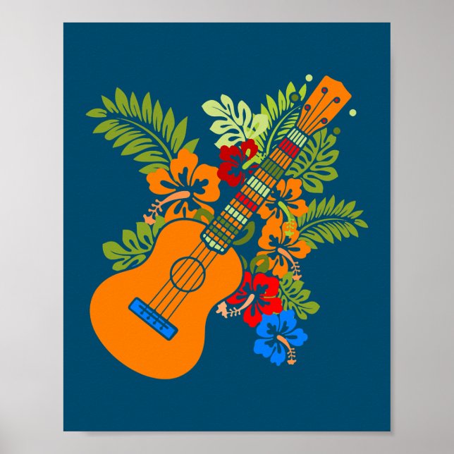 Ukulele Guitar Hawaii Music Pflanze Natuke Uke Poster (Vorne)