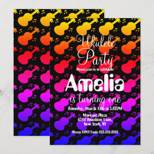 Ukulele Guitar Music Geburtstag Einladung